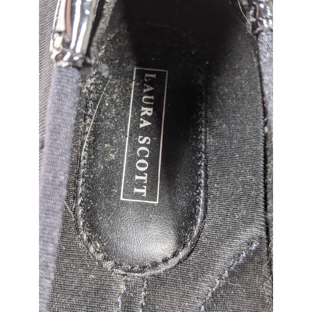 Laura Scott I Love Comfort Wedge Heel Ballet Shoe Black Patent Leather Sz 10 - Picture 6 of 9